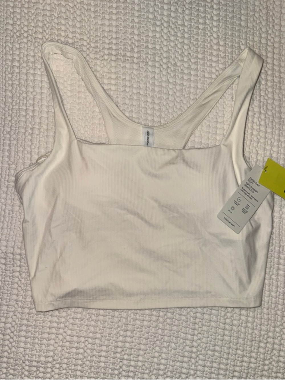 all in motion Cream Ribbed Crop Sports Tank